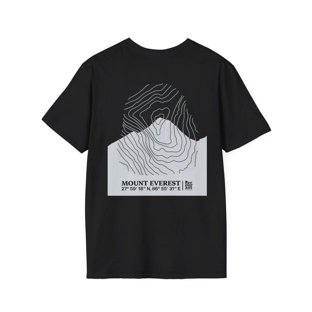 Mount Everest Topographic T-Shirt - Dark Unisex Mountain Relief Tee