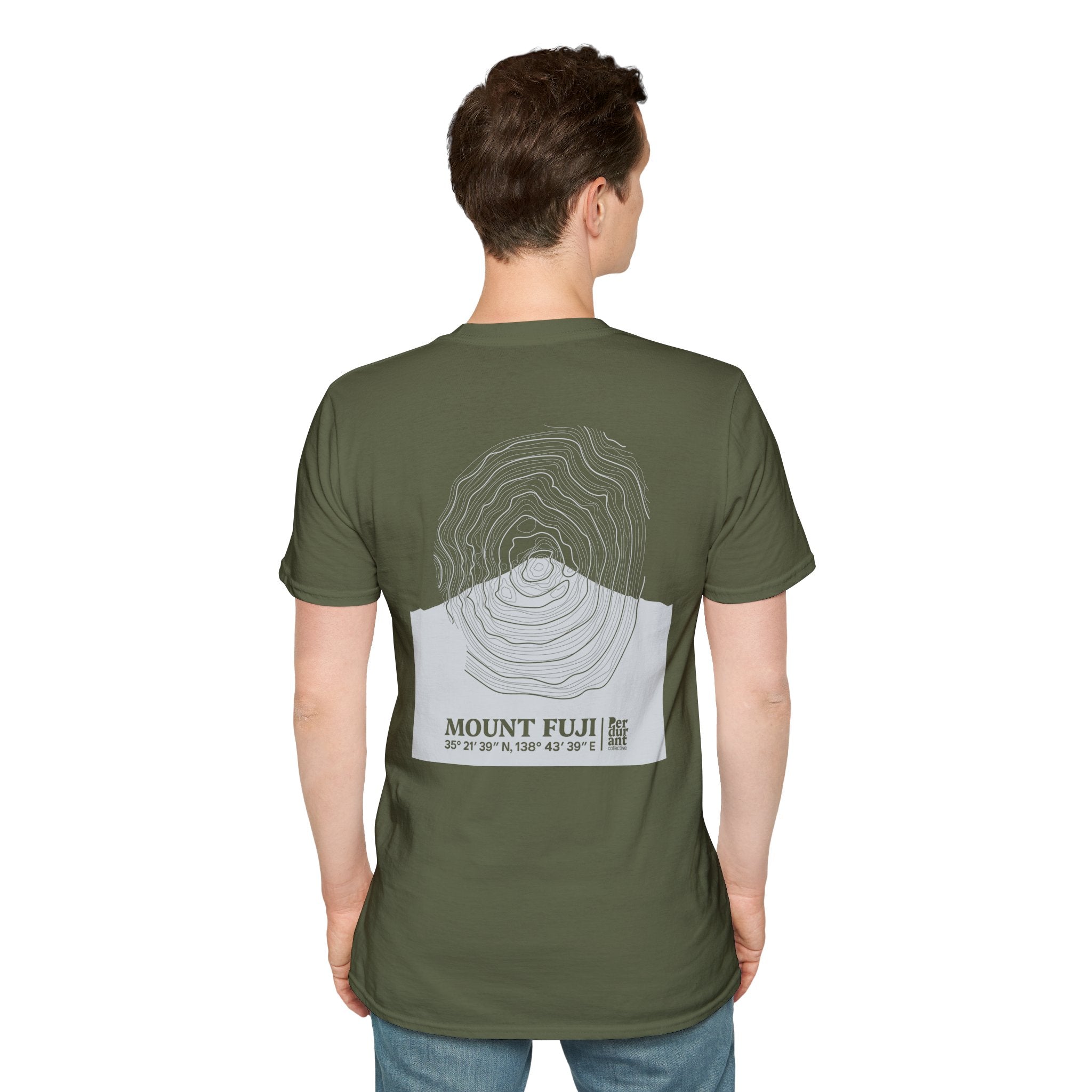Mount Fuji Topographic T-Shirt - Dark Unisex Mountain Relief Tee