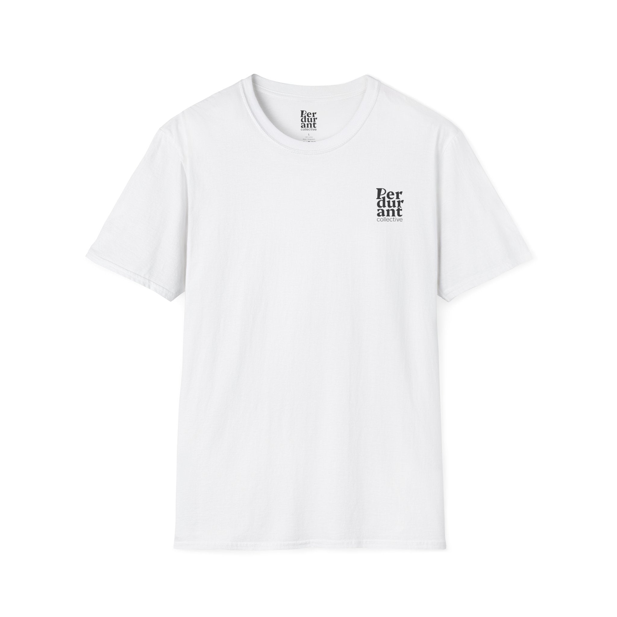 Perdurant Collective Reversed Logo T-Shirt - Light Minimal Unisex Graphic Tee