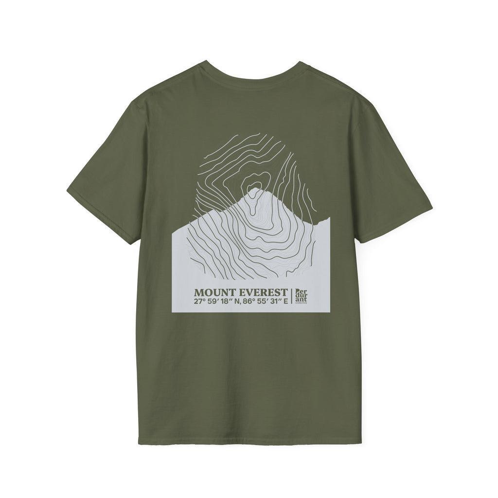 Mount Everest Topographic T-Shirt - Dark Unisex Mountain Relief Tee