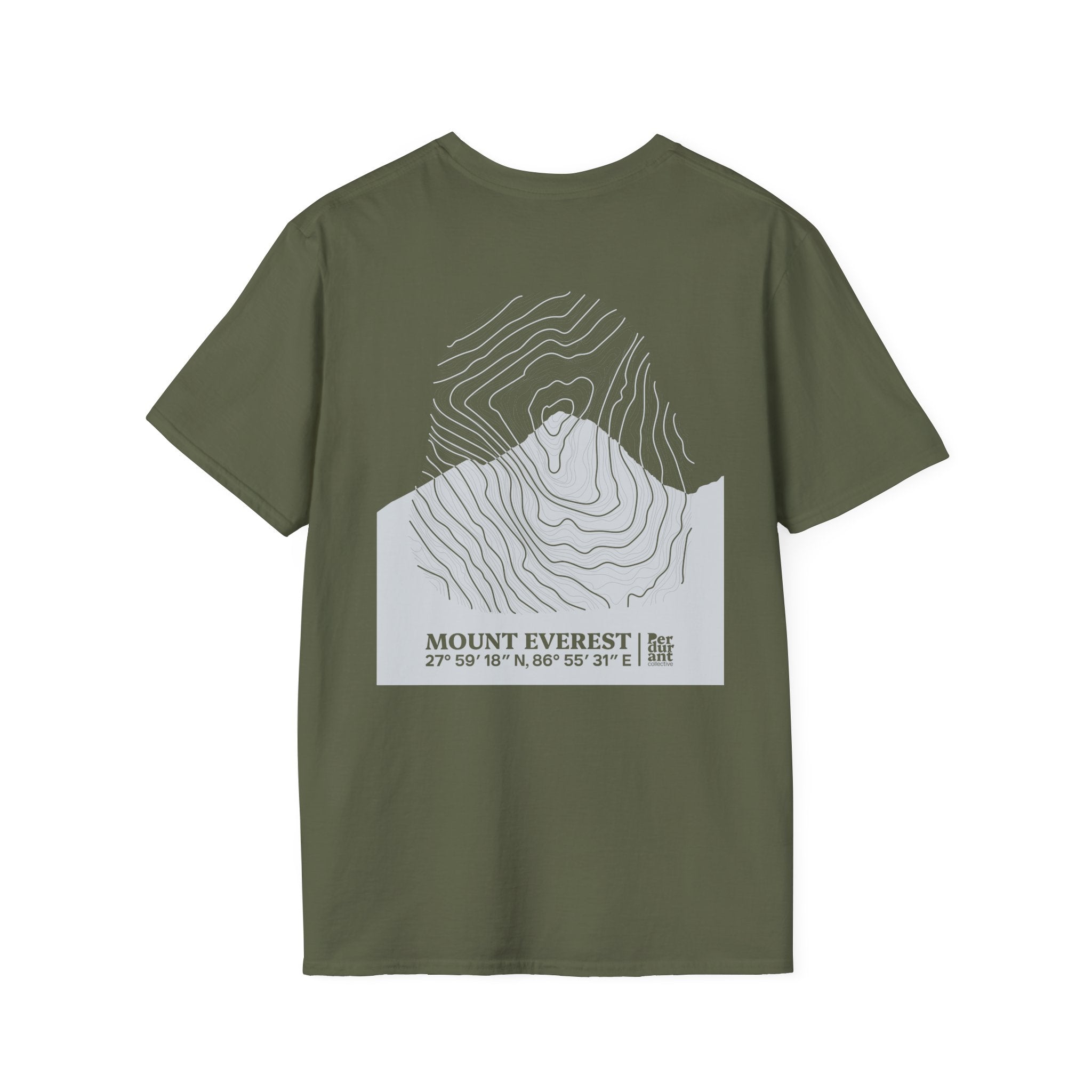 Mount Everest Topographic T-Shirt - Dark Unisex Mountain Relief Tee