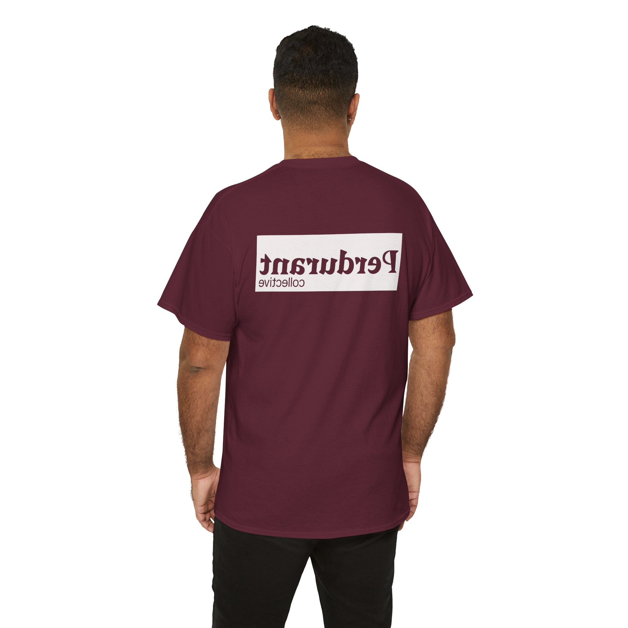 Perdurant Collective Outline Logo T-Shirt - Dark Minimal Unisex Graphic Tee