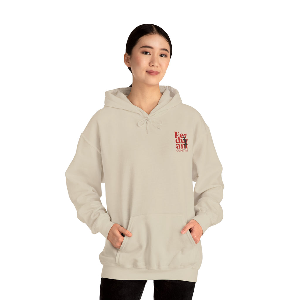 Perdurant Collective Footprint Hoodie - Light Minimal Unisex Graphic Hoodie