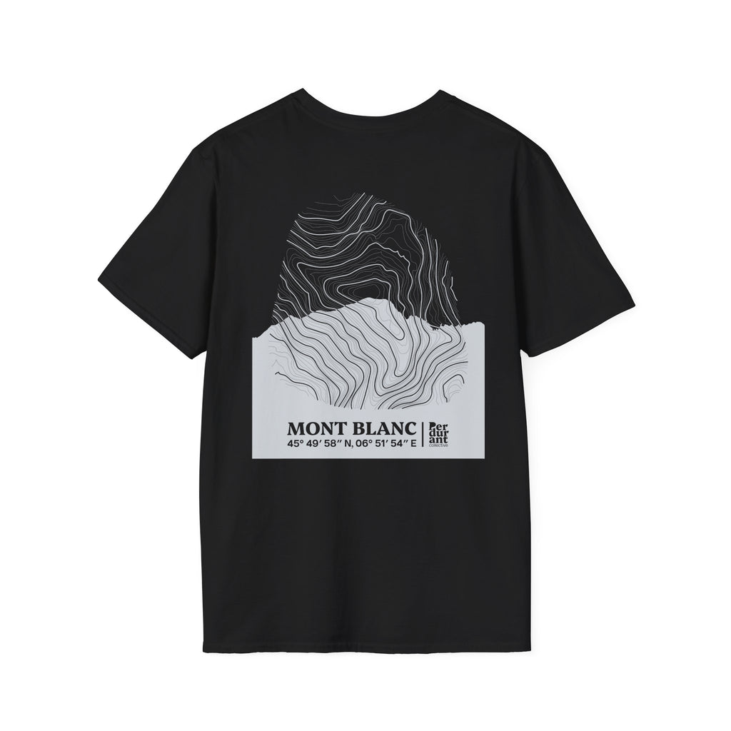Mont Blanc Topographic T-Shirt - Dark Unisex Mountain Relief Tee
