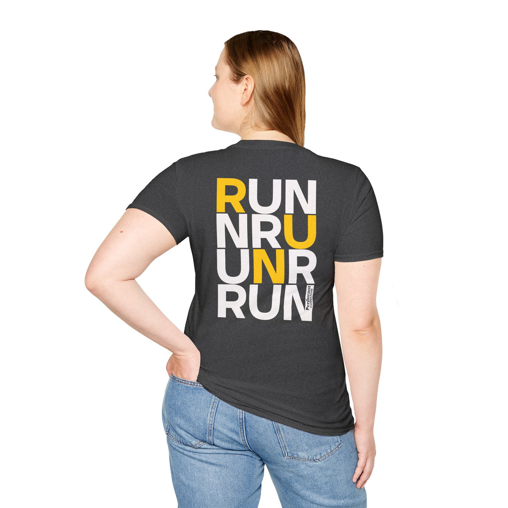 Perdurant Collective RUN RUN RUN T-Shirt - Dark Unisex Graphic Marathon Tee