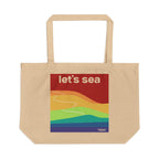 Perdurant Collective Let's Sea Eco Tote - Retro Beach Trail Tote Bag