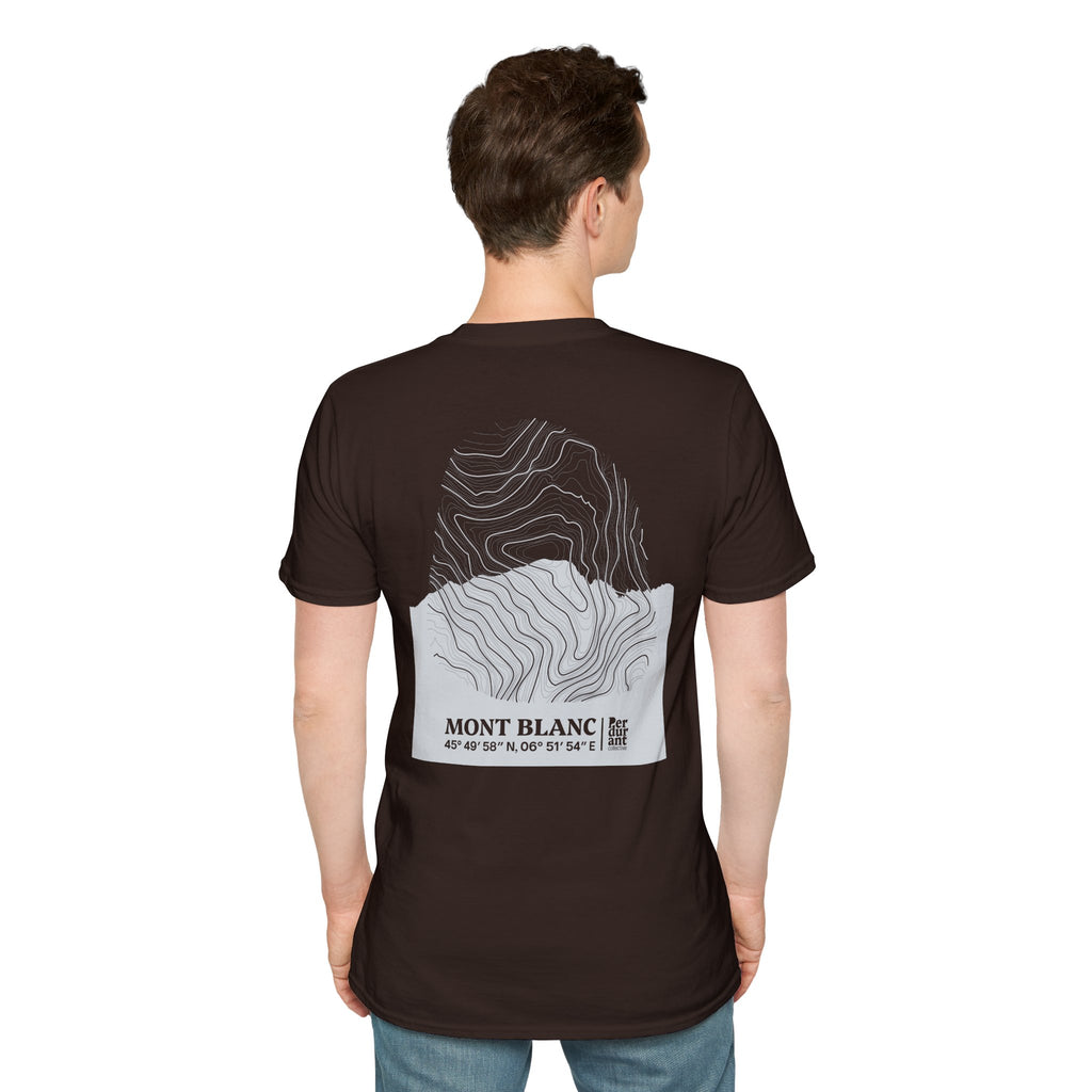 Mont Blanc Topographic T-Shirt - Dark Unisex Mountain Relief Tee