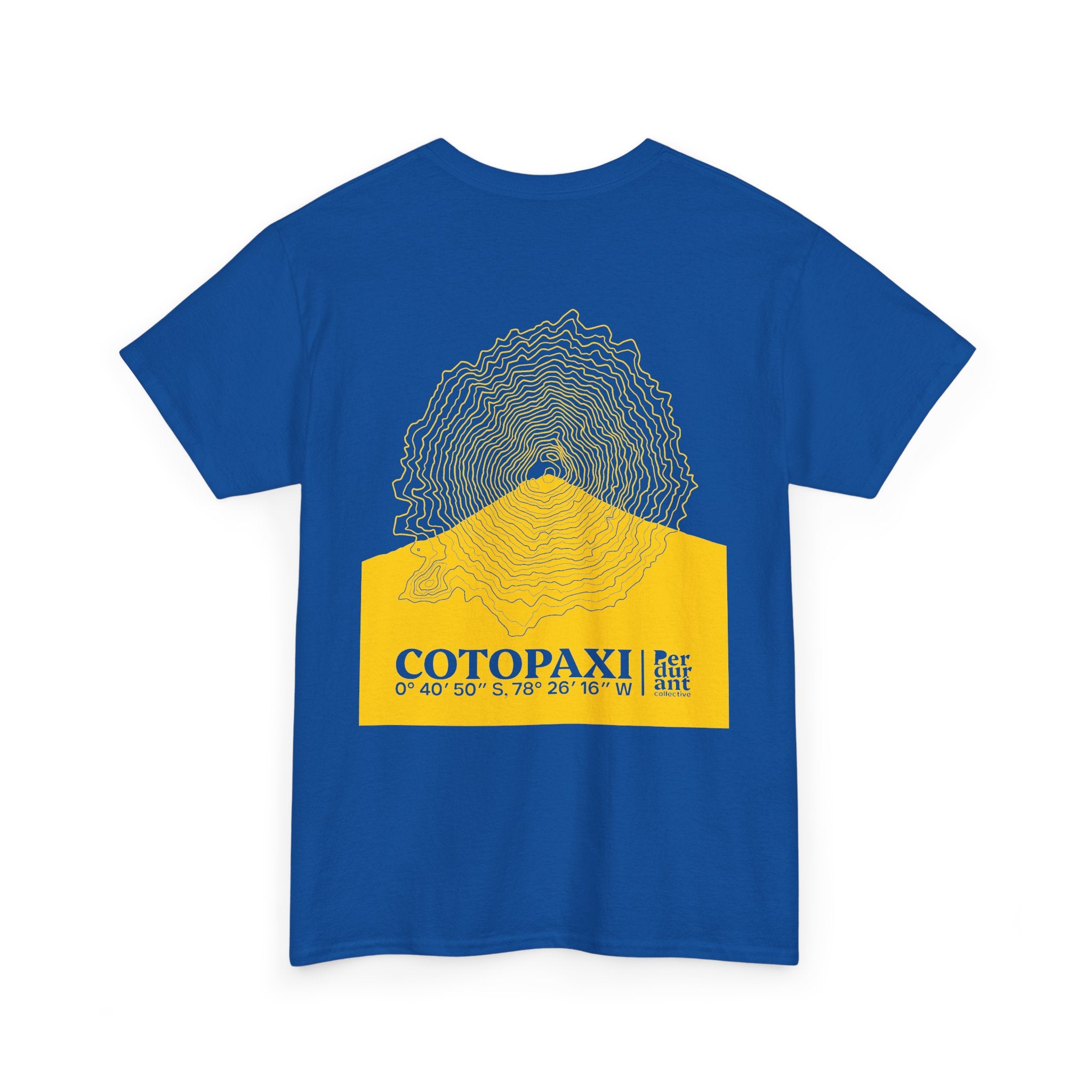 Cotopaxi Topographic T-Shirt - Yellow Unisex Mountain Relief Special Tee