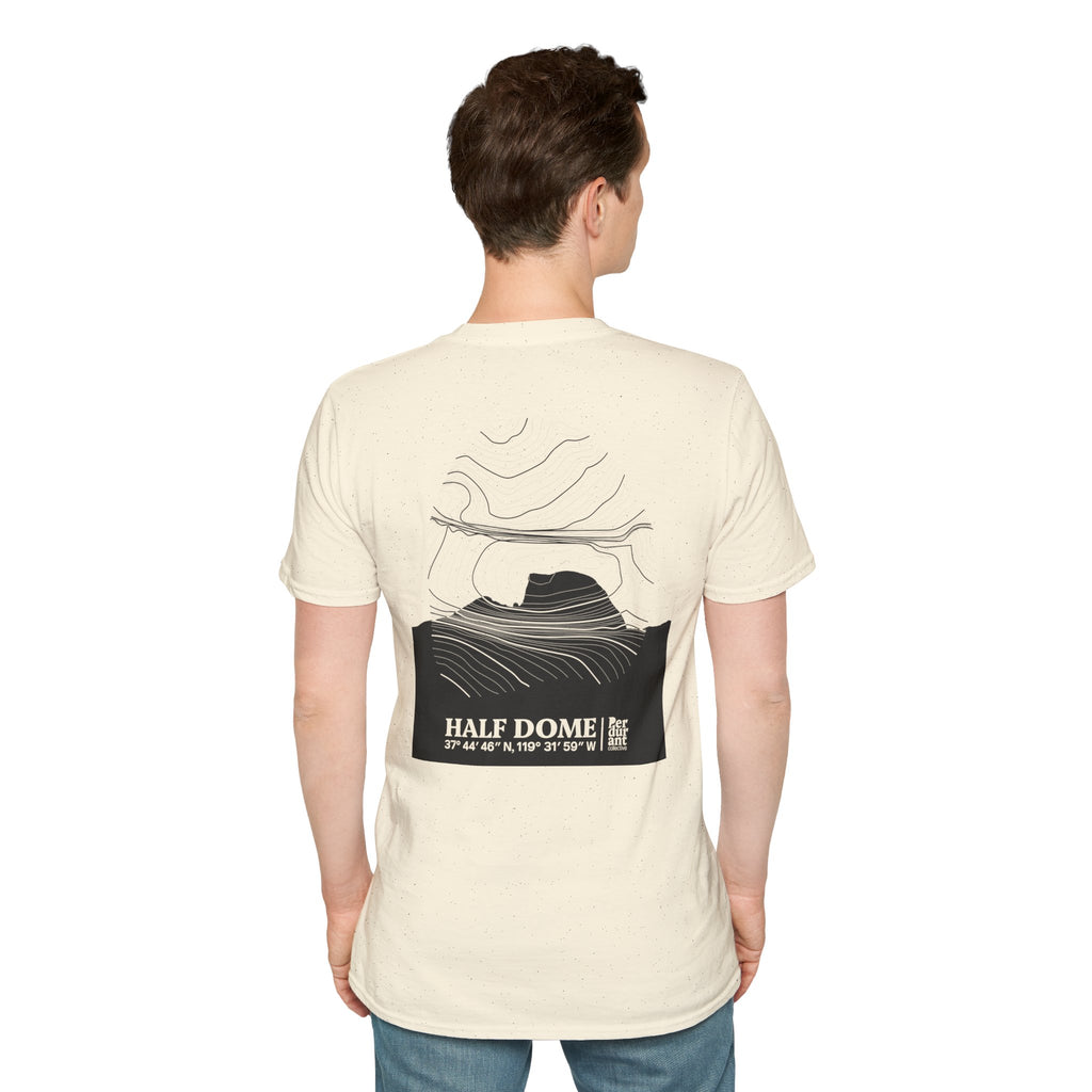 Half Dome Topographic T-Shirt - Light Unisex Mountain Relief Tee