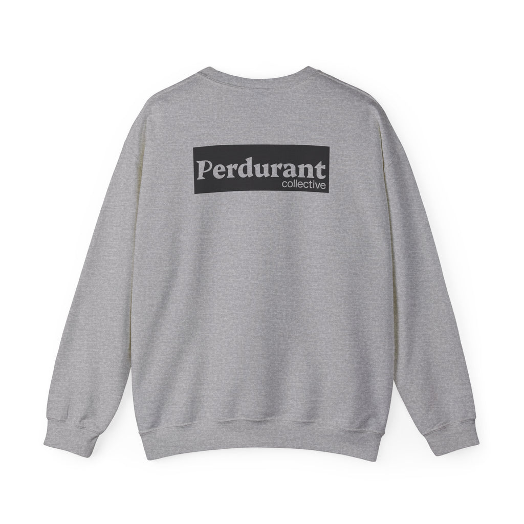Perdurant Collective Logo Sweatshirt - Light Minimal Unisex Graphic Crewneck