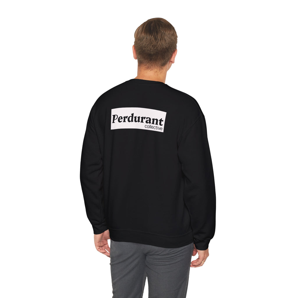 Perdurant Collective Logo Sweatshirt - Dark Minimal Unisex Graphic Crewneck